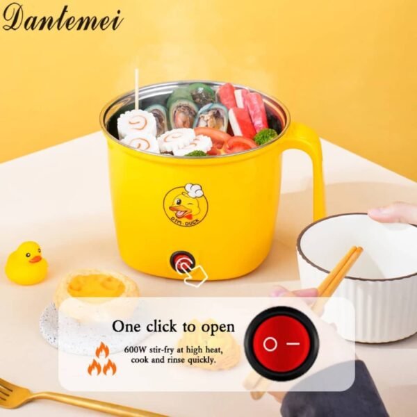 Marmite, casserole et Poêle électrique de voyage Hot Pot Noodle Cook 1.5 L Petit Multi Electric Hot Pot Cooker Antiadhésif Mini Electric Cooking Pot