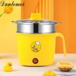 Marmite, casserole et Poêle électrique de voyage Hot Pot Noodle Cook 1.5 L Petit Multi Electric Hot Pot Cooker Antiadhésif Mini Electric Cooking Pot