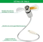 Mini ventilateur d'horloge USB, horloge LED à col de cygne Flexible, ventilateur USB, ventilateur d'horloge à affichage de l'heure