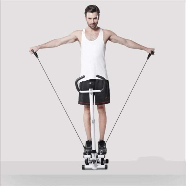 Mini Stepper Home Trainer, Pédale de pied, Stepper d'escalier avec écran LCD, appareil d'exercice avec bandes de résistance, pédales durables et confortables