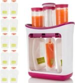 Machine de remplissage de pochettes avec x10 Sachets, station de compression, nourriture complémentaire pour bébé, avec 10 pochettes jetables, pour aliments liquides et semi-solides