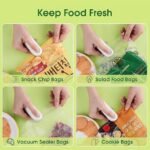 Mini scelleur et découpeuse de sachet portable avec chargement USB, thermoscellage et découpe 2 en 1 rechargeable, pour le stockage des aliments et des sacs de collation