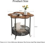 Table basse avec roulettes, table de canapé, chariot mobile à 2 niveaux avec rangement et roulettes pivotantes, pour cuisine, chambre, salle de bain, bureau, salon