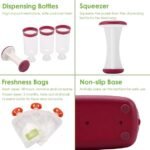 Machine de remplissage de pochettes avec x10 Sachets, station de compression, nourriture complémentaire pour bébé, avec 10 pochettes jetables, pour aliments liquides et semi-solides