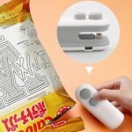 Mini scelleur et découpeuse de sachet portable avec chargement USB, thermoscellage et découpe 2 en 1 rechargeable, pour le stockage des aliments et des sacs de collation