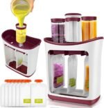 Machine de remplissage de pochettes avec x10 Sachets, station de compression, nourriture complémentaire pour bébé, avec 10 pochettes jetables, pour aliments liquides et semi-solides