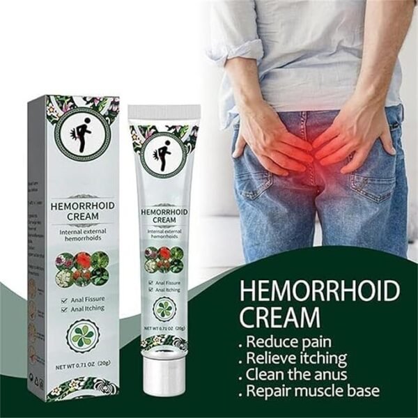 Crème pour hémorroïdes - Crème pour soulager les hémorroïdes et les fissures, Crème de traitement naturelle pour les hémorroïdes, Crème pour éliminer le traitement des hémorroïdes, Soulagement à action rapide des démangeaisons et des brûlures externes
