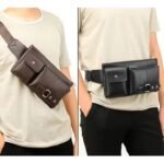 Sacoche en cuir pour homme, fonction banane et sacoche, sac à la mode; sacoche banane