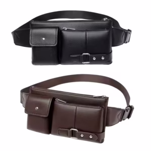 Sacoche en cuir pour homme, fonction banane et sacoche, sac à la mode; sacoche banane