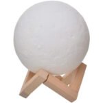 Lampe lunaire 3D avec humidificateur et support - Blanc