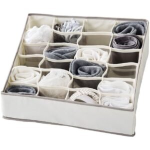 Range Slip ou soutien - range sous vêtements à 16 Cellules, compartiment de rangement de Chaussette Organisateur Dressing, Pliable Rangement Culotte, Organisateur De Placard