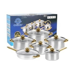 Ensemble set de 08 casseroles et poêles lourdes en acier inoxydable multi-couches avec poignées qui restent froides, passe au lave-vaisselle et au four