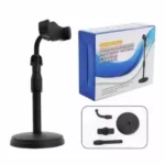 Support de téléphone portable et de microphone portable pour bureau, réglable à 360 degrés