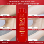 Lait corps Q10 pour une peau claire sans taches ni Quito estompe les vergetures