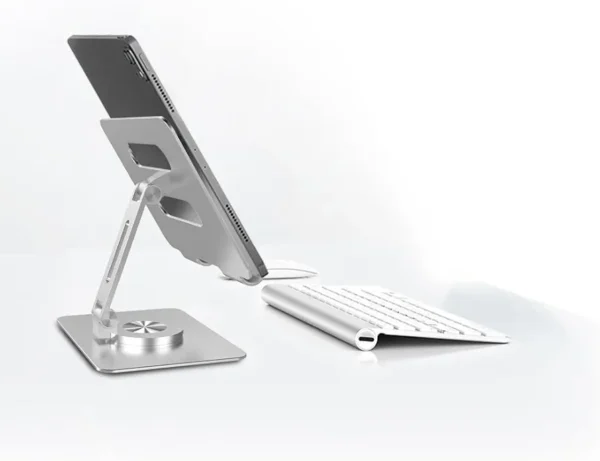 Support pliable pour pc, ordinateur, tablettes jusqu'à 14 pouces, support de table pour pc ordinateur tablette, support pour ordinateur pc, réglable ergonomiquement, rotation à 360°, support en aluminium