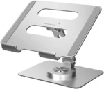 Support pliable pour pc, ordinateur, tablettes jusqu'à 14 pouces, support de table pour pc ordinateur tablette, support pour ordinateur pc, réglable ergonomiquement, rotation à 360°, support en aluminium
