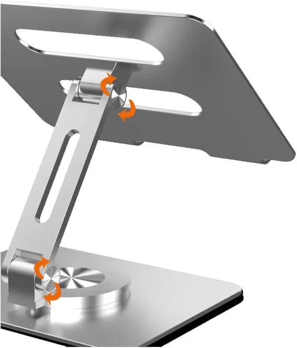 Support pliable pour pc, ordinateur, tablettes jusqu'à 14 pouces, support de table pour pc ordinateur tablette, support pour ordinateur pc, réglable ergonomiquement, rotation à 360°, support en aluminium