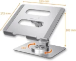 Support pliable pour pc, ordinateur, tablettes jusqu'à 14 pouces, support de table pour pc ordinateur tablette, support pour ordinateur pc, réglable ergonomiquement, rotation à 360°, support en aluminium
