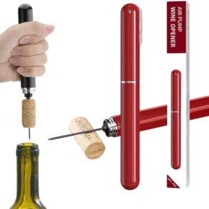 Tire-bouchon à pompe à air Crazy Bean, tire-bouchon portable pour bouteille de vin rouge, rouge amélioré, taille unique