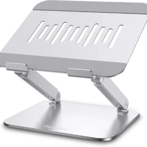 Support pour ordinateur portable, pliable, réglable avec trou pour la chaleur, support multi-angles en aluminium pour ordinateur portable (10-17,3 pouces), compatible avec MacBook, Lenovo et Chromebook.