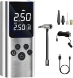 Pompe électrique pour pneus de voiture, compresseur d'air portable, batterie 150 PSI, rechargeable par USB, pompe rapide pour matelas pneumatique, convient pour voiture, matelas pneumatique, jouets de piscine, bouée, flotteurs