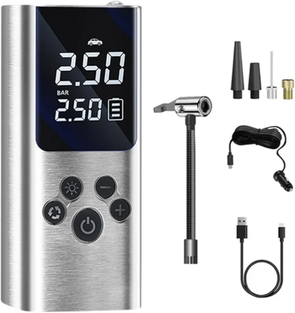 Pompe électrique pour pneus de voiture, compresseur d'air portable, batterie 150 PSI, rechargeable par USB, pompe rapide pour matelas pneumatique, convient pour voiture, matelas pneumatique, jouets de piscine, bouée, flotteurs