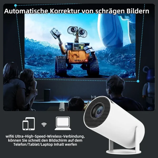 Mini projecteur, vidéoprojecteur 4K, Full HD 1080P, portable, vidéoprojecteur extérieur, Smart WiFi Bluetooth, Android 11, correction automatique du trapèze