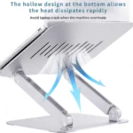 Support pour ordinateur portable, pliable, réglable avec trou pour la chaleur, support multi-angles en aluminium pour ordinateur portable (10-17,3 pouces), compatible avec MacBook, Lenovo et Chromebook.