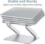 Support pour ordinateur portable, pliable, réglable avec trou pour la chaleur, support multi-angles en aluminium pour ordinateur portable (10-17,3 pouces), compatible avec MacBook, Lenovo et Chromebook.