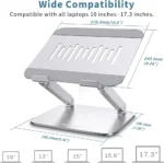 Support pour ordinateur portable, pliable, réglable avec trou pour la chaleur, support multi-angles en aluminium pour ordinateur portable (10-17,3 pouces), compatible avec MacBook, Lenovo et Chromebook.