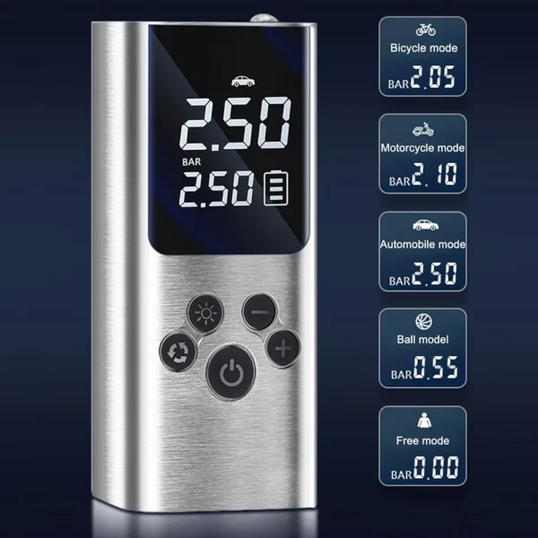 Pompe électrique pour pneus de voiture, compresseur d'air portable, batterie 150 PSI, rechargeable par USB, pompe rapide pour matelas pneumatique, convient pour voiture, matelas pneumatique, jouets de piscine, bouée, flotteurs