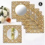 Lot de 3 Sous plats dorés ou argentés pour réception cérémonie, porte plat de luxe pour vos invitations