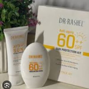 Kit Protection Solaire Anti-âge DR. RASHEL SPF 60++, Crème Solaire Visage et Corps Haute Protection, Soin Après-Soleil Réparateur, Hydratant et Anti-rides, Idéal Peaux Sensibles