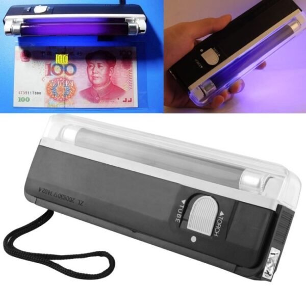 2 en 1 Détecteur Portable de faux billet argent liquide détecteur à pile