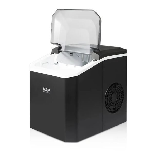 Machine à glaçons portable, RAF R0302, 150 W, volume 1,2 L, panier et cuillère, 26 x 23 x 29 cm, noir