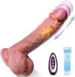 Sextoys Godemichets Gode Ventouse Réaliste Motorisé, Vibromasseur pour Femme,Va-et-Vient et Rotation/Vibrant avec Télécommande, Gode Silicone 4 Fonctions pour Stimulation G-spot, Chauffant a 42°C