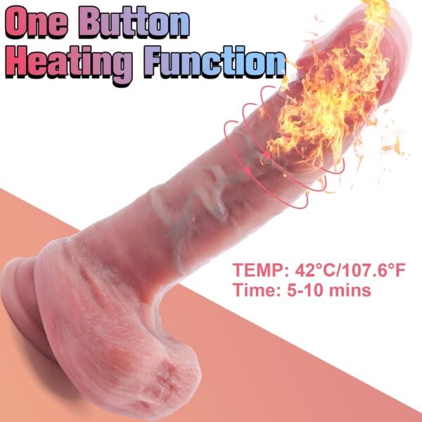 Sextoys Godemichets Gode Ventouse Réaliste Motorisé, Vibromasseur pour Femme,Va-et-Vient et Rotation/Vibrant avec Télécommande, Gode Silicone 4 Fonctions pour Stimulation G-spot, Chauffant a 42°C