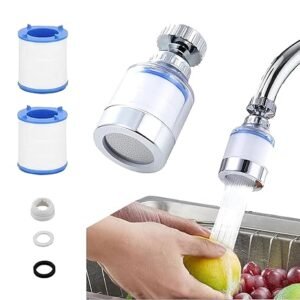 Filtres de montage pour robinet, filtre à eau rotatif à 360 degrés, robinet de filtration d'eau au carbone pour éliminer le chlore, le fluorure, les métaux lourds