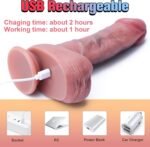 Sextoys Godemichets Gode Ventouse Réaliste Motorisé, Vibromasseur pour Femme,Va-et-Vient et Rotation/Vibrant avec Télécommande, Gode Silicone 4 Fonctions pour Stimulation G-spot, Chauffant a 42°C