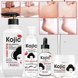 Gamme corporel kojic Lait+Huile+Crème+Serum