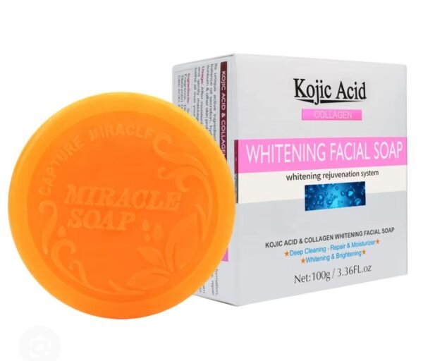 Screenshot 20250820 212536 Savon kojic acide nettoie la peau en profondeur, élimine l'excès de sébum et unifie le teint. Il est utilisé pour réduire l'apparence des taches Brune des taches de rougeurs, des cicatrices d'acné et de l'hyperpigmentation.