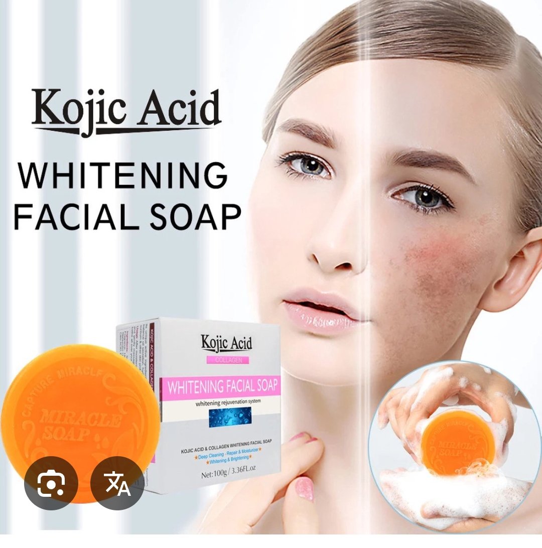 Screenshot 20250820 212609 Savon kojic acide nettoie la peau en profondeur, élimine l'excès de sébum et unifie le teint. Il est utilisé pour réduire l'apparence des taches Brune des taches de rougeurs, des cicatrices d'acné et de l'hyperpigmentation.