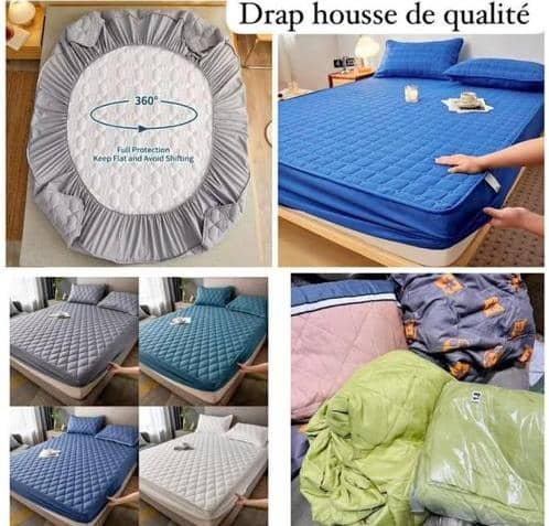 3e2fc190db134897be57dbdf97d8f0ab Draps housse pour protection de Matela avec couvre 2 taies qualité supérieure pur coton