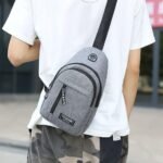 Sacoche, Sac à bandoulière homme avec chargement USB, sac à bandoulière, sac à dos de randonnée, sac de moto étanche pour homme et femme