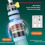 Filtre à eau rotatif de robinet, purificateur de robinet d'évier, filtration de salle de bain, aérateur d'économie, buse de robinet