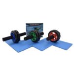 Rouleau d'entraînement abdominal portable pour la maison, rouleau d'exercice pour les muscles, fabriqué en acier