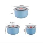 Ensemble de 3 Boîtes alimentaires, Bols ronds multifonctionnels pour la conservation des aliments, Boîte hermétique portable et réutilisable avec couvercle, pour le camping, le pique-nique, l'école, le bureau et l'université, Organisateurs et rangements de cuisine, Accessoires de cuisine