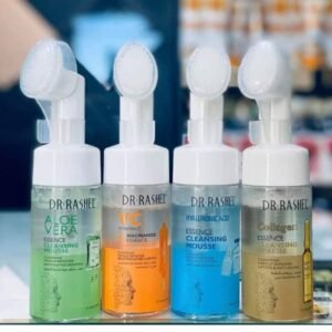 Mousse Nettoyante Visage Dr. Rashel avec Brosse Intégrée, Demaquillant Exfoliant Hydratant Anti-Âge Éclatant, Soin Purifiant et Apaisant pour Tous Types de Peaux