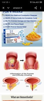 Capsules Naturelles Traitement Hémorroïdes Rapide, Soulagement Douleur et Inflammation, Formule Herbal Efficace pour Confort Anal et Guérison