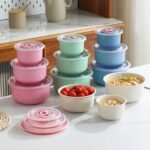 Ensemble de 3 Boîtes alimentaires, Bols ronds multifonctionnels pour la conservation des aliments, Boîte hermétique portable et réutilisable avec couvercle, pour le camping, le pique-nique, l'école, le bureau et l'université, Organisateurs et rangements de cuisine, Accessoires de cuisine